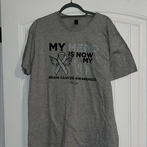 My Hero Is Now My Angel Brain Cancer Awareness T Shirt Large